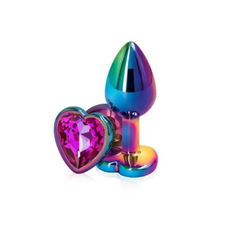 Анальная пробка с фиолетовым кристаллом сердце, L 1