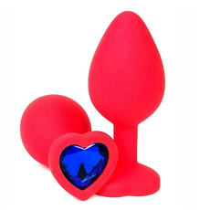 Красная пробка c синим кристаллом сердце, M 1