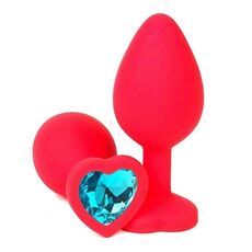 Красная пробка с голубым кристаллом сердце, S 1