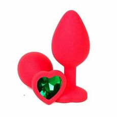 Красная пробка с зеленым кристаллом сердце, S 1