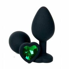 Черная пробка с зеленым кристаллом сердце, M 1