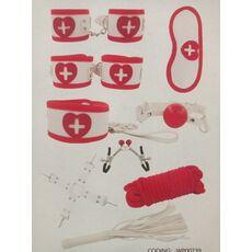 БДСМ-набор в коробке, красно-белый, 10 предметов 1