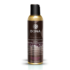 Вкусовое массажное масло с феромонами и ароматом "Шоколадный мусс" DONA Kissable Massage Oil 1