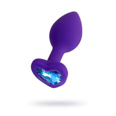 Фиолетовая пробка с голубым кристаллом сердце, S 1