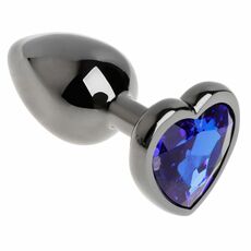 Анальная пробка с синим кристаллом, сердце, M 1