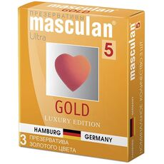Презервативы утонченные золотого цвета Masculan 5 Ultra, 3 шт 1