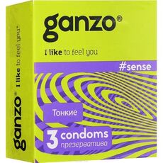 Презервативы ультратонкие Ganzo Sense, 3 шт 1