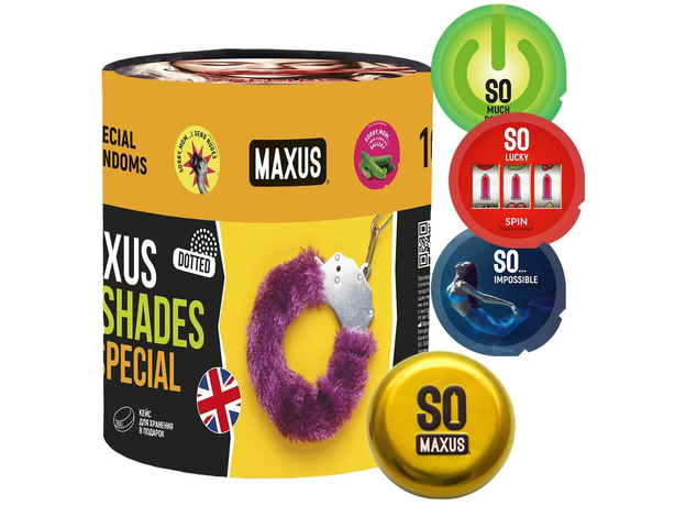 Презервативы анатомические с точками MAXUS So Much Sex Special, 100 шт, кейс в подарок 1
