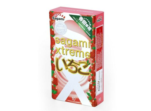 Презервативы Sagami Xtreme с ароматом клубники, 10 шт 1