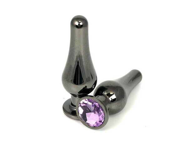 Анальная пробка танго с фиолетовым кристаллом, L 1