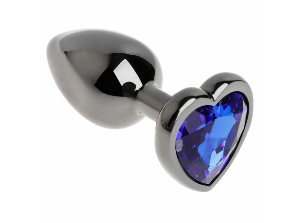Анальная пробка с синим кристаллом, сердце, M 1