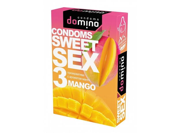ПРЕЗЕРВАТИВЫ DOMINO SWEET SEX MANGO 3штуки (оральные) 1