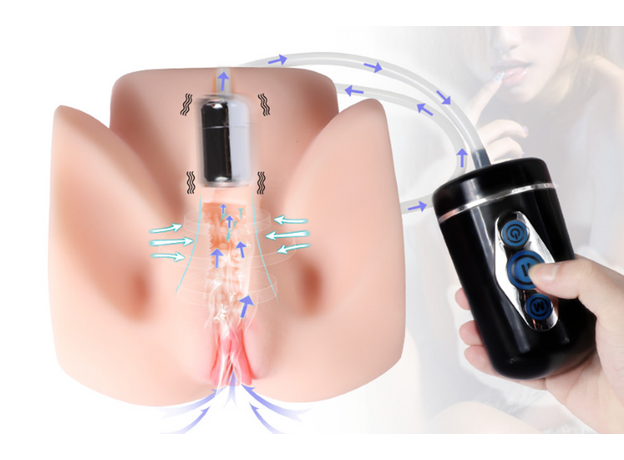 Мастурбатор вагина-анус с вибрацией и вакуумом 1