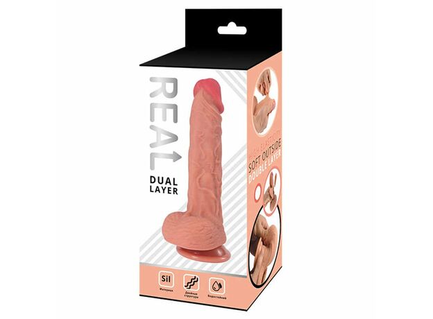 Реалистичный фаллоимитатор REAL Dual Layer 3