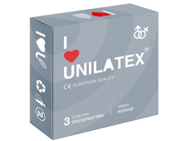 Презервативы ребристые Unilatex Ribbed, 3 шт 1