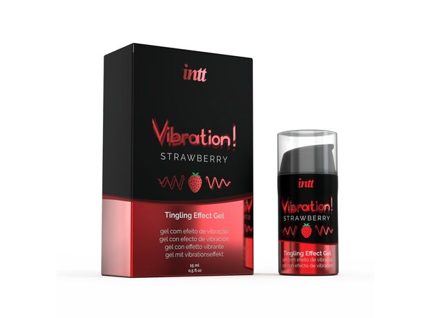 Жидкий интимный гель с эффектом вибрации Strawberry, 15мл 1