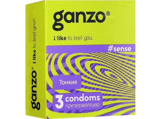 Презервативы ультратонкие Ganzo Sense, 3 шт 1